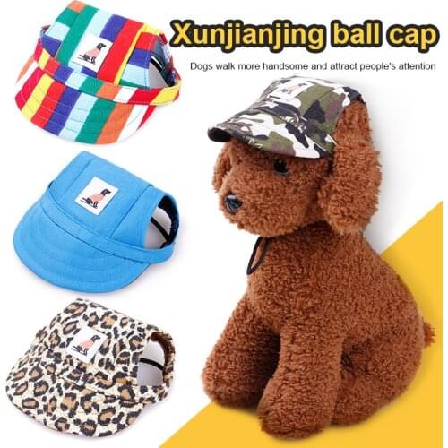 Cute Pet Dog Hat Cap Dog Baseball Cap Canvas Mini Dog Outdoor Sunscreen Accessories