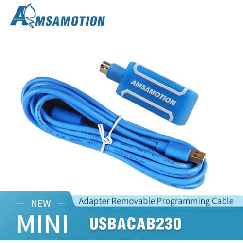 AMSAMOTION 2020 MINI Programming Cable USBACAB230 Adapter Removable USB TO RS232 Adapter For USB-DVP ES EX EH EC SE SV SS PLC