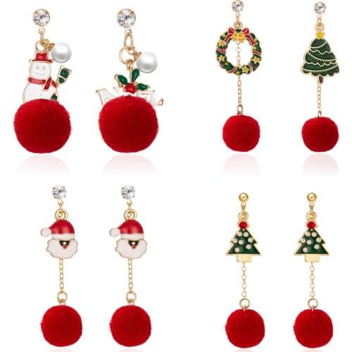Fashion Womens Christmas Earrings Santa Claus Xmas Tree Sweater Ball Drop Earrings For Girls Merry Christmas Jewelry Gifts