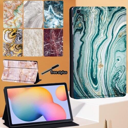 Marble Tablet Case for Samsung Galaxy Tab S6 lite 10.4 inch P610 P615 2020 Leather Ultra-slim Shell Cover