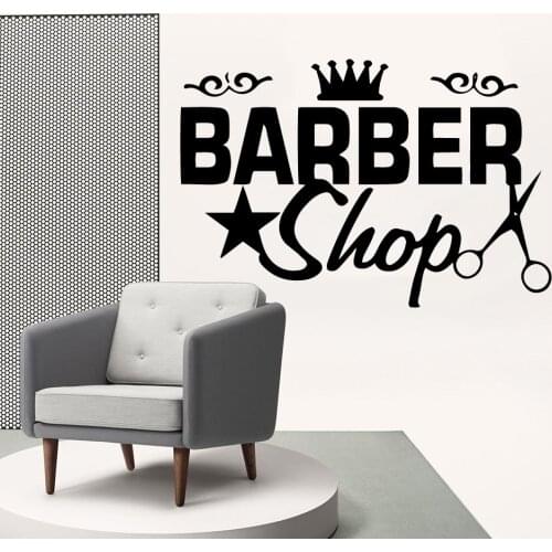 Cartoon Barber shop Wall Stickers Art Decor Mirror Sticker Kids Room Nature Decor Removable Decor Wall Decals muursticker