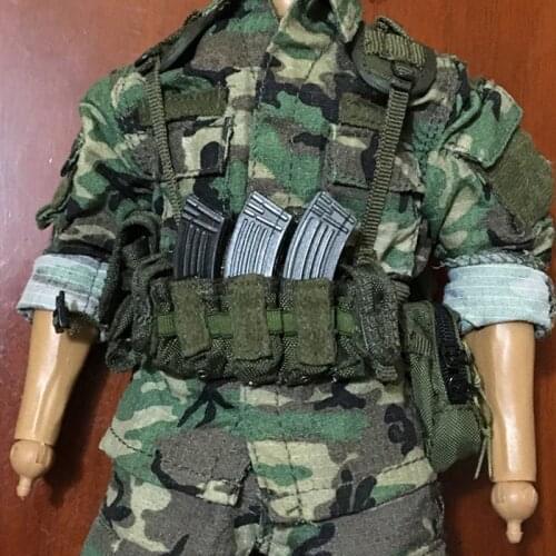 1/6 Scale Male Camouflage SH08 US Special Forces Soldier Gun Bag Man Spare Rifle Clip Suit for 12"Action Figure Body Accessories