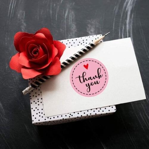 500pcs Thank You Stickers Handmade Round Packaging Seal Label Scrapbooking Decoration Baking