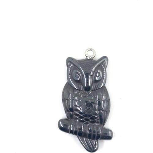 Hot sale fashion hematite owl pendant accessories diy accessories HP1062