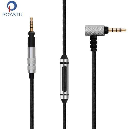 POYATU 3.5mm To 2.5mm Wire Aux Audio Cable For AKG K361 Headphone Cables Replacement Cords With Mic Remote For IPhone Andriod