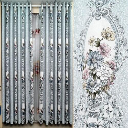 European style chenille hollowed out embroidery shading window screen custom curtain finished living room bedroom