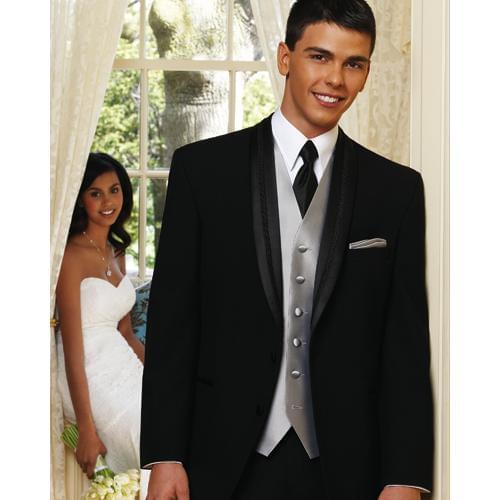 Custom Made Groom Tuxedo Black Groomsmen Shawl Lapel Wedding/Dinner Suits Best Man Bridegroom (Jacket+Pants+Tie+Vest)B 181
