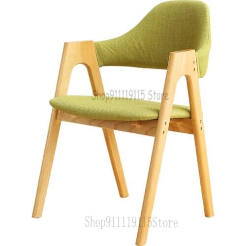 Solid Wood Chair Family Back Dining Chair Simple Study Nordic Office Leisure Raw Wood Single Coffee Computer Chair