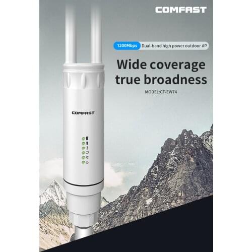 COIMFAST EW74 High Power Outdoor WIFI Router Access Point 1200M 2.4G 5.8G Wireless Repeater AP 5dBi Antenna POE Range Extender