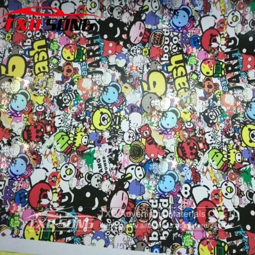 NEW ARRIVAL BOMB FILM CARTOON GRAFFITI CAR STICKER BOMB WRAP SHEET DECAL VINYL DIY STICKERBOMB VINYL FILM