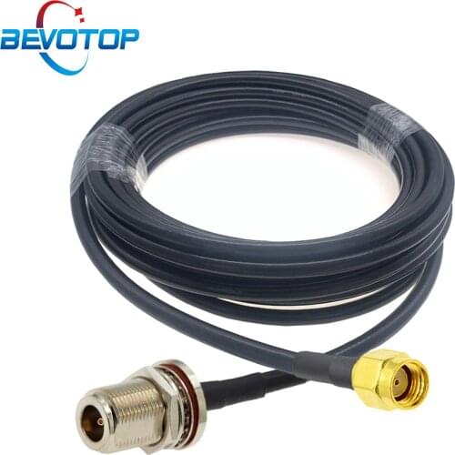 Waterproof N Female Jack to RP-SMA Male LMR200 Cable Low Loss 50 Ohm Extension Cord for 4G LTE Cellular Radio Antenna Adapte