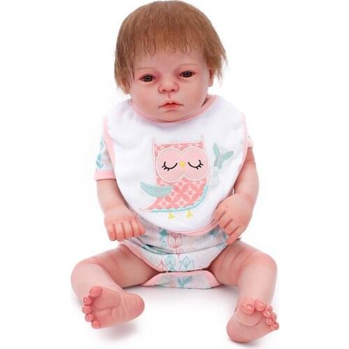 High Quality 50cm Doll Reborn Silicone Full Vinyl Newborn Dolls Toy Cute Girl 20'' Fashion Reborn Babies Cloth Body Child Gifts