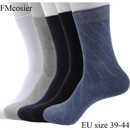 10 Pairs New Autumn Winter Male High Quality Mens Cotton Crew Socks for Man Black White Sheer Dress Harajuku 39 40 42 44