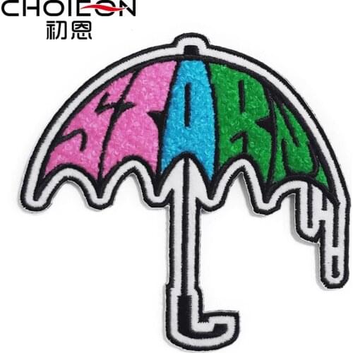 100pcs/Lot Embroidery Letters Clothing Decoration Accessories Umbrella Diy Iron Heat Transfer Applique Patches for Jackets