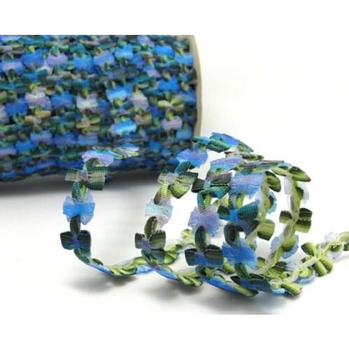 2 Yards Printed Ombre Beanie Shape Color Woven Rococo Ribbon Trim|Decorative Floral Ribbon|Scrapbook Materials