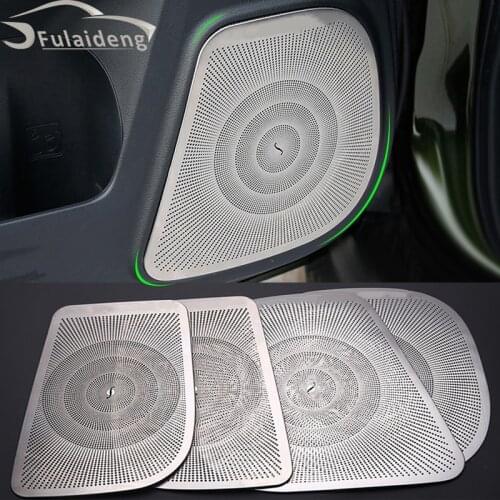 4PCS For Toyota Land Cruiser Prado FJ150 2010-2019 stainless steel Car Door Speaker Decoration cover Trim Car Styling
