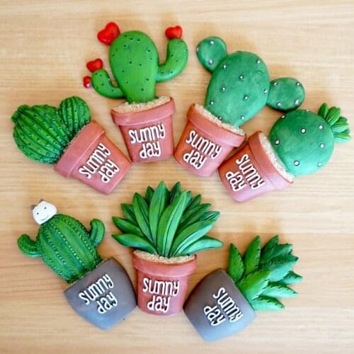 5 pieces/ lot)Creative lovely fleshy cactus plant fridge magnet