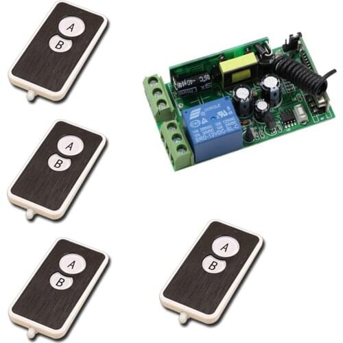 Wireless Remote Control Light Switch 10A Relay Output Radio AC 85V 110V 125V 220V 250V 1 Channel Receiver Module + Transmitter