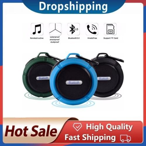 Bluetooth Stereo outdoor sports Speaker mini TF subwoofer C6 Waterproof Bluetooth Speaker Big Suction Cup dustproof Hot