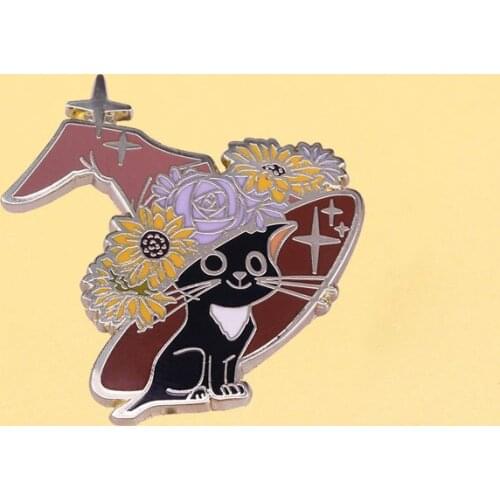 Jackson wizard Cat brooch magic world enamel pins Men women fashion jewelry gifts anime movie novel hat lapel badges