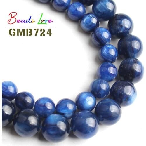 Natural AA Kyanite Beads For Jewelry Making Blue Round Stone Bead DIY Fashion Bracelet Necklace Size 6 8mm 15 inches Wholesale
