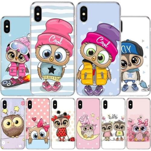 Cute Owl Hearts Lover Christmas Candy Cover Phone Case For Apple iphone 11 12 Pro XR X XS Max 7 8 6 6S Plus + 7G 6G 5 SE 2020 Co