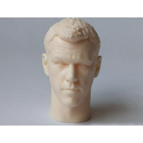 Blank 1/6 Scale The Bourne Identity Matt Damon Head Sculpt Unpainted Fit 12" Figure
