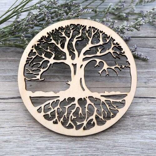 Tree of Life Wooden Spiritual Coasters,Water Harmoniser Spiritual Wooden Beverage Wood Gift ,Drink Holder Coaster