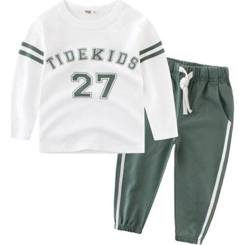 Oklady 2019 Children Boys Girls Cotton Set Spring PE Sportwear Autumn New Style Children Long Sleeve Sweatpants Two-Piece Set