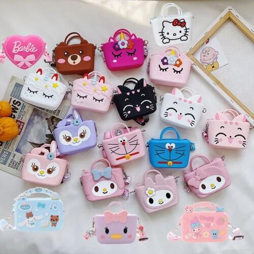 Disney Stellalou Kittys Mymelody Chip 'n' Dale Mickey Mouse Kids Kawaii Silicone Coin Purse Shoulder Bag Child Holiday Gift