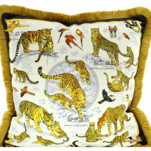 Home Decorative Geometric Pillow Cover for Sofa *women Throw Pillows Cushion Cover Velvet Tiger Double Printing Pillowcase