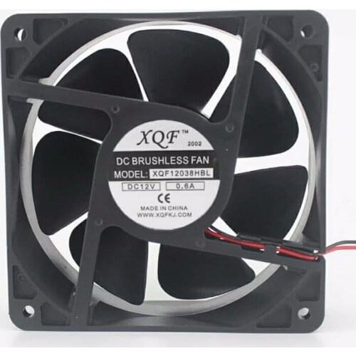 Gh12038 DC12V DC 24V 0.35A 2-Wire Connecting Black Plastic 7-Flabellum Computer Case Fan Cooling Fin Cooler Heatsink 120mmx38mm
