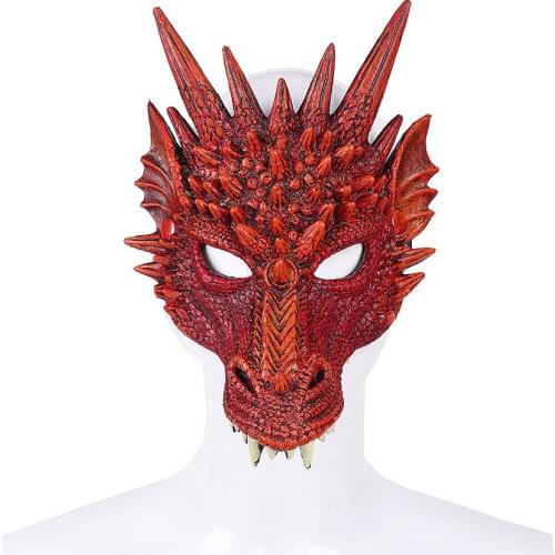 Gothic Punk Dragon Mask Cosplay Costume Halloween Party Mask Men and Women Unisex Animal Mask