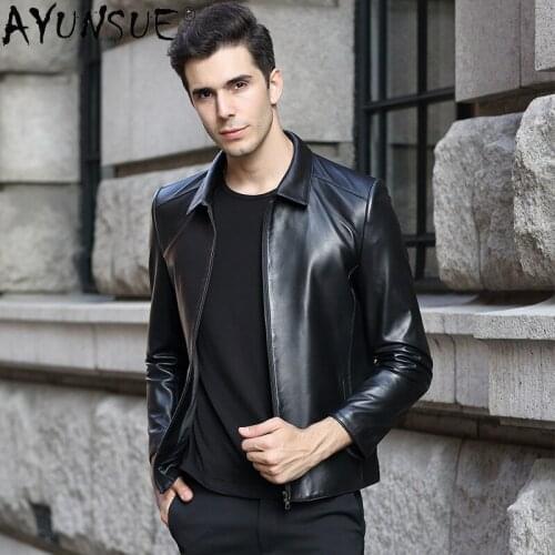 AYUNSUE Genuine Leather Jacket Men Clothing 2020 New Mens Short Real Sheepskin Jackets Autumn Coat Male Clothes Ropa LXR851