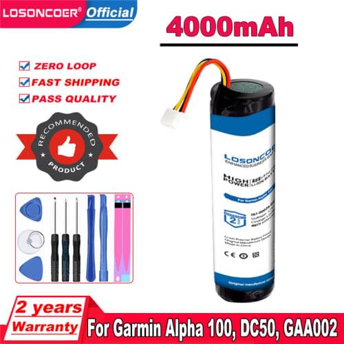 LOSONCOER 4000mAh Battery 361-00029-02 For Garmin Alpha 100, DC50, GAA002, GAA003, GAA004, T5, TT10, TT10 Dog Device, TT15