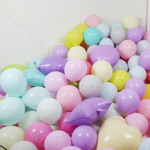 Macaron aluminum foil 18-inch balloon 10-inch latex round and love balloon happy Birthday baby balloon birthday party decoration