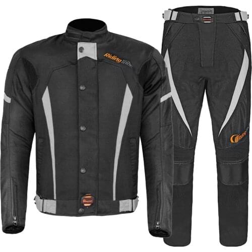 Motorcycle Jacket Men Set Moto Protection Windproof Waterproof Motorbike Riding Moto Jacket + Pants Suit Body Armor For 4 Season