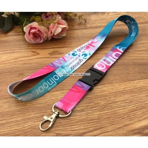 Cheap Custom logo Safety Breakaway heat transfer lanyards buckle colorfull Printed business Neck Lanyard Key Strap
