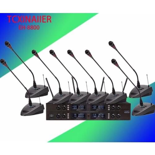 Wholesale Wireless Conference Microphone 8Channels Microphone for Karaoke Profissional with Transmitter
