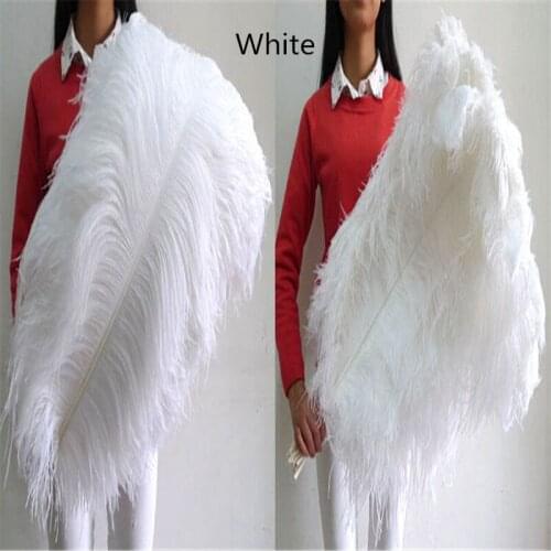 Wholasale Elegant White Ostrich Feathers for Crafts 15-80cm Wedding Party Supplies Carnival Dancer Decoration Plumas Plumages