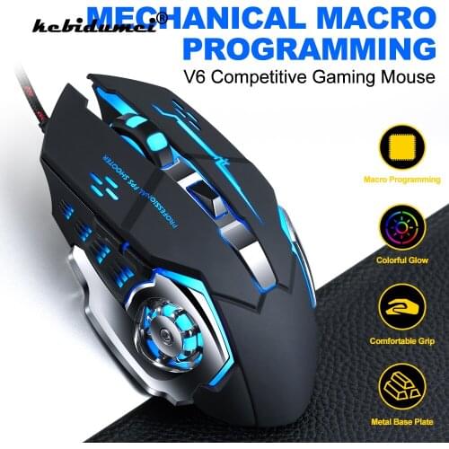 Dropship 6400DPI Wired Gaming Mouse 6 Button LED Optical USB Computer Mouse Game Mice Silent Mouse Mause For PC laptop Gamer