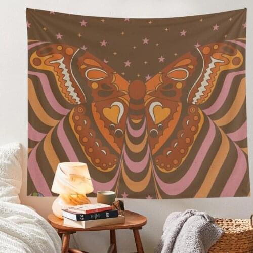 Retro Butterfly Tapestry Wall Hanging INS Wall Decor Vintage Tapestry Psychedelic Indian Tapestries Home Bedroom Throw Blanket