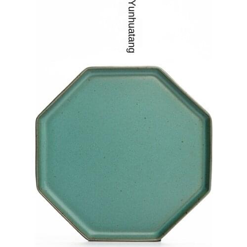 Manual Pot-Supporting Ceramic Kung Fu Tea Dry-Bulb Disk Hu Dian Cup Saucer Small Tray Fruit Dian Xin Pan Tea Tray Tea Ceremony