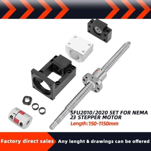 SFU2010/SFE2020 L=150-1150mm +HM15-57(cast iron) BF15 +Plum coupling XB30*40 +Coupler DSG20H for cnc parts