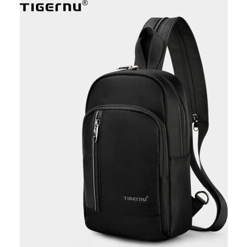Tigernu High Quality USB Charging 9.7" iPad Men Water Repellent Chest bag Fashion Casual Chest bags For men