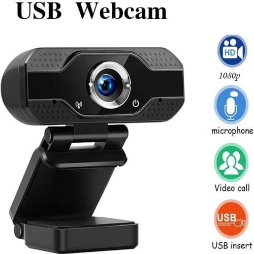 Webcam 1080P USB Computer Webcam Conference Video Online for Laptops, Desktop Web Cam Online Education Webcam with Microphone