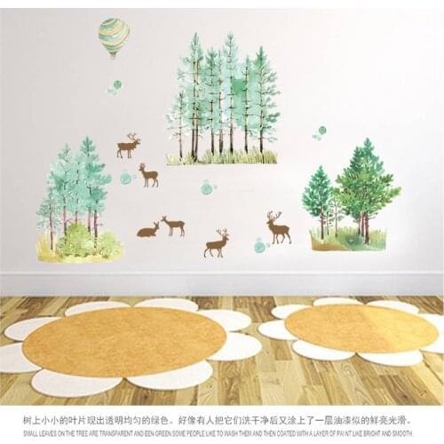 Animal Cartoon deer DIY Vinyl Wall Stickers For Kids Rooms Home Decor Art Decals 3D Wallpaper decoration adesivo de parede