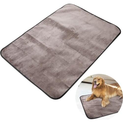 UEETEK Waterproof Pet Blanket Mat Pad 100*70CM Microplush Collapsible Pets Plush Mat Outdoor for Dog Puppy Cat Kitt (Black)