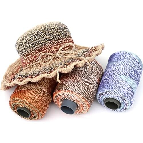 Crochet Yarn Light Body Twine Ice Silk Threads For Knitting Needles DIY Sewing Barreled Hollow Wire Hook Bag Summer Hat Cushion