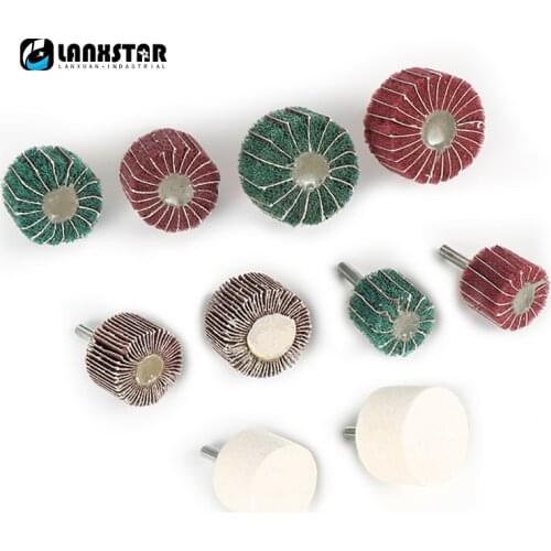 High Quality 10PC Diameter 30~50mm Assorted Mounted Flap Wheel Metal Grinding Polishing Hand Drill Dremel Style Rotary Tool Part